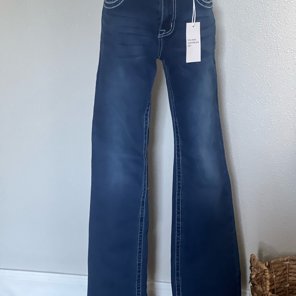 LA Girl Dark Blue Flare Jeans